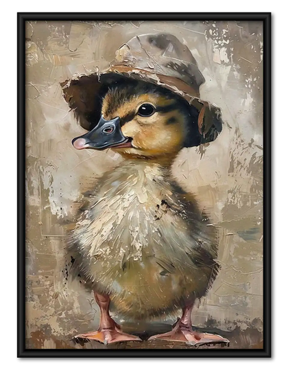Dapper Duck in Brown Hat Wall Art