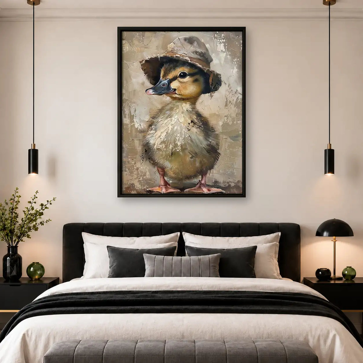 Dapper Duck in Brown Hat Wall Art 4