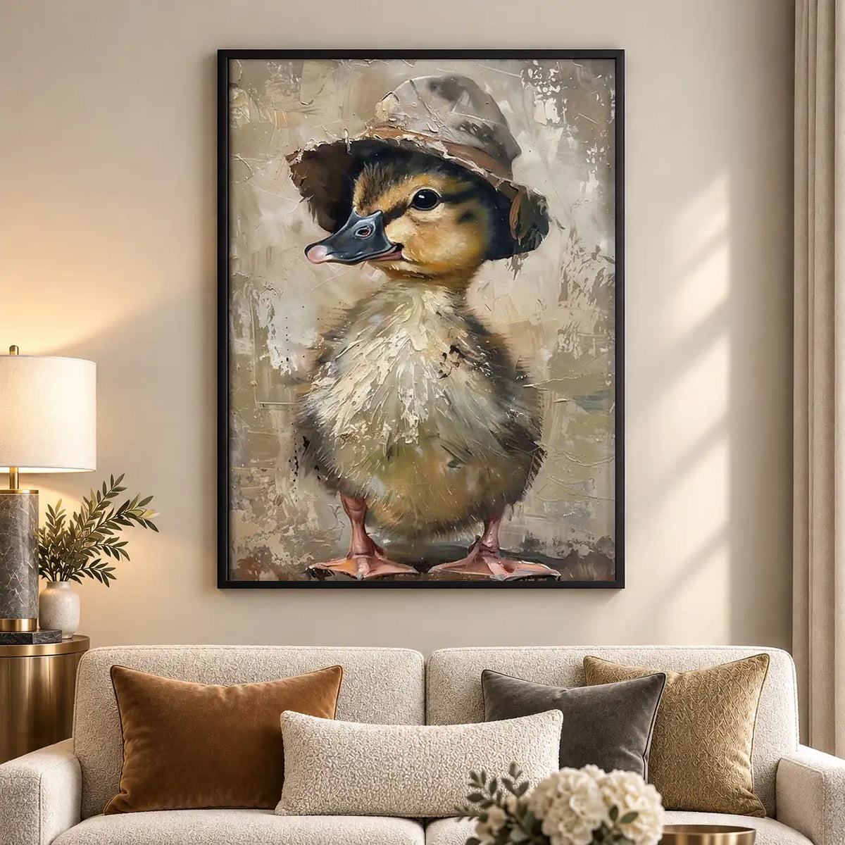 Dapper Duck in Brown Hat Wall Art 5
