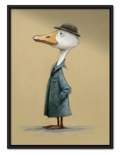Dapper Goose in Gray Suit Wall Art 1