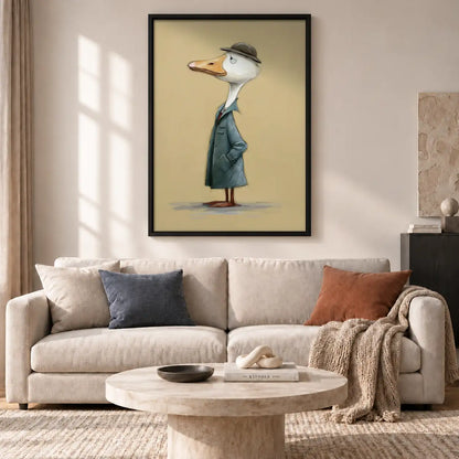 Dapper Goose in Gray Suit Wall Art 2