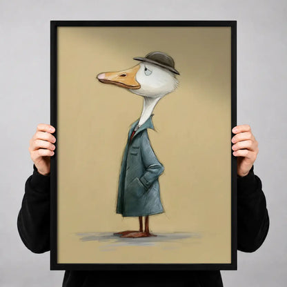 Dapper Goose in Gray Suit Wall Art 3