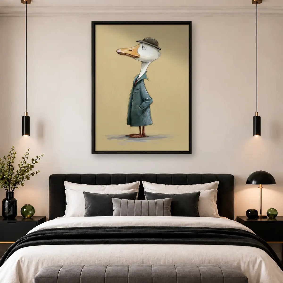 Dapper Goose in Gray Suit Wall Art 4