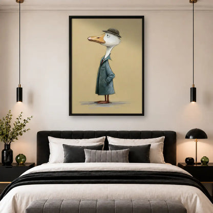 Dapper Goose in Gray Suit Wall Art 4