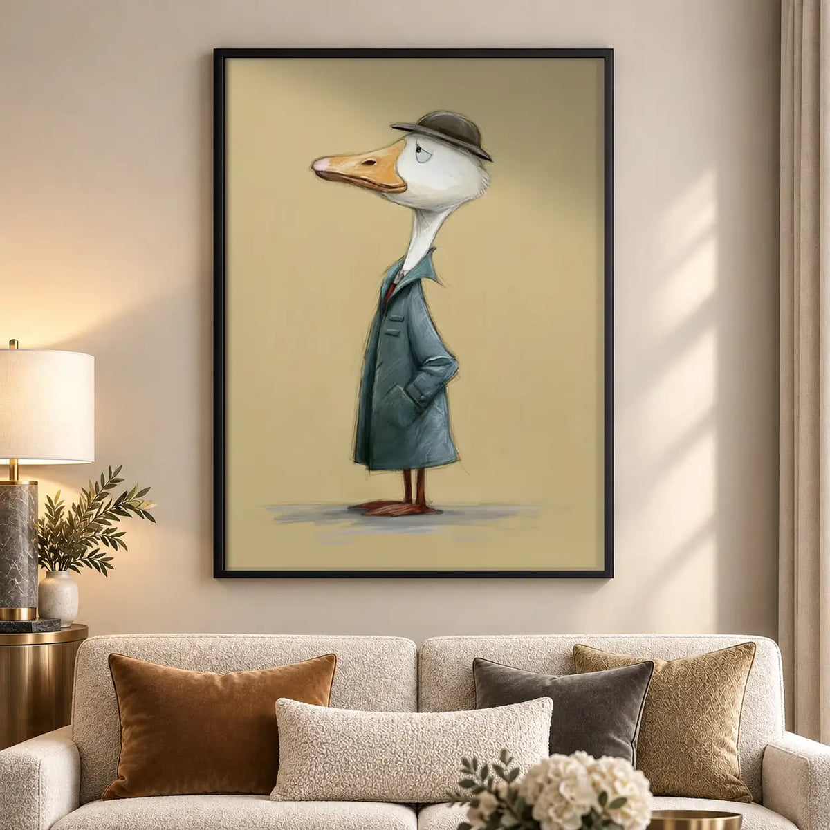 Dapper Goose in Gray Suit Wall Art 5