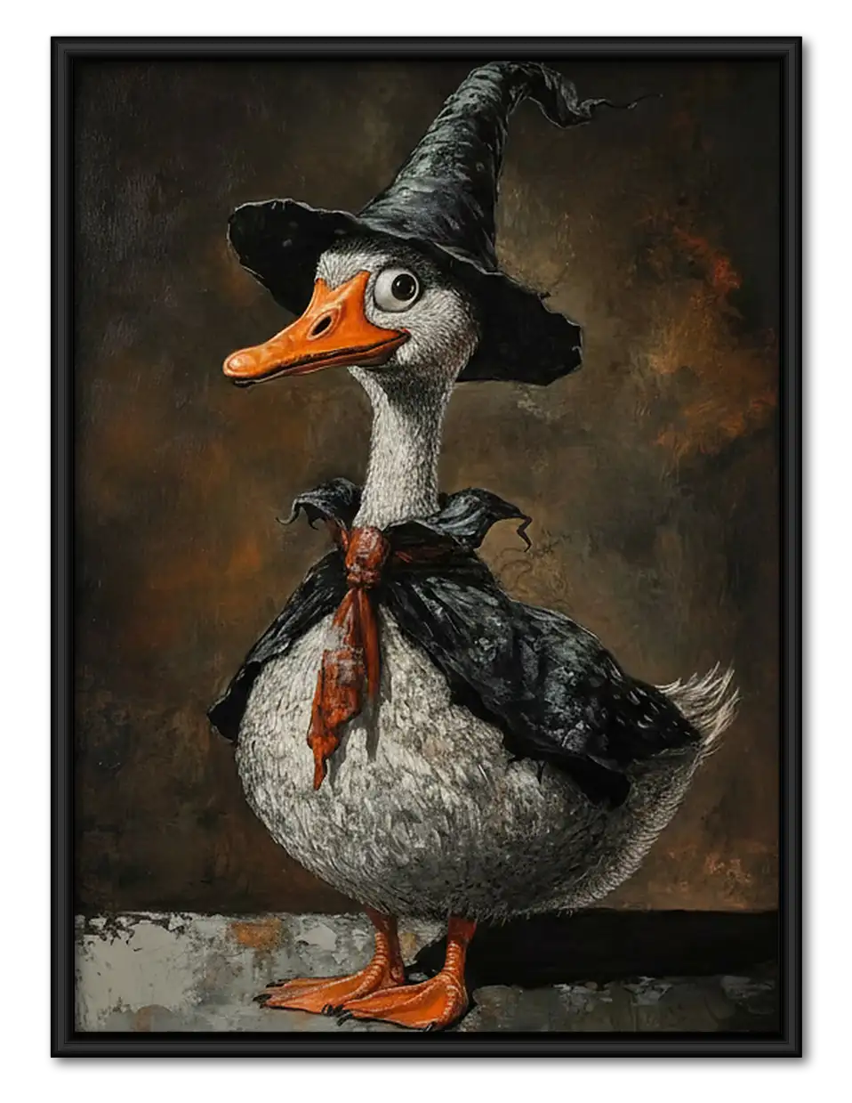 Dapper Goose in Witch Hat Wall Art 1