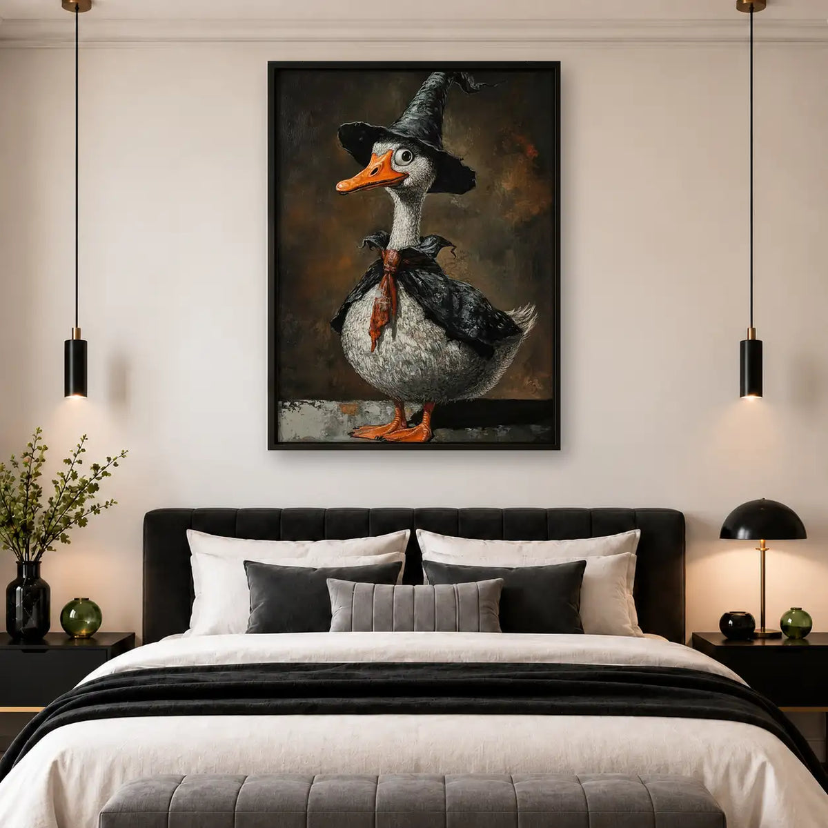 Dapper Goose in Witch Hat Wall Art 4