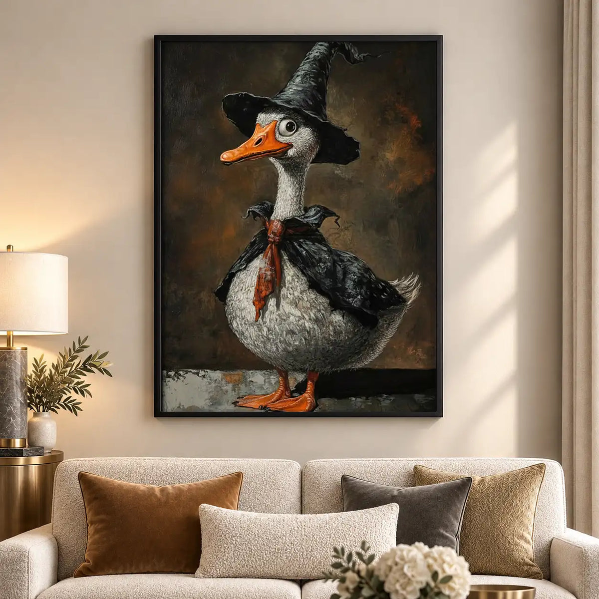 Dapper Goose in Witch Hat Wall Art 5