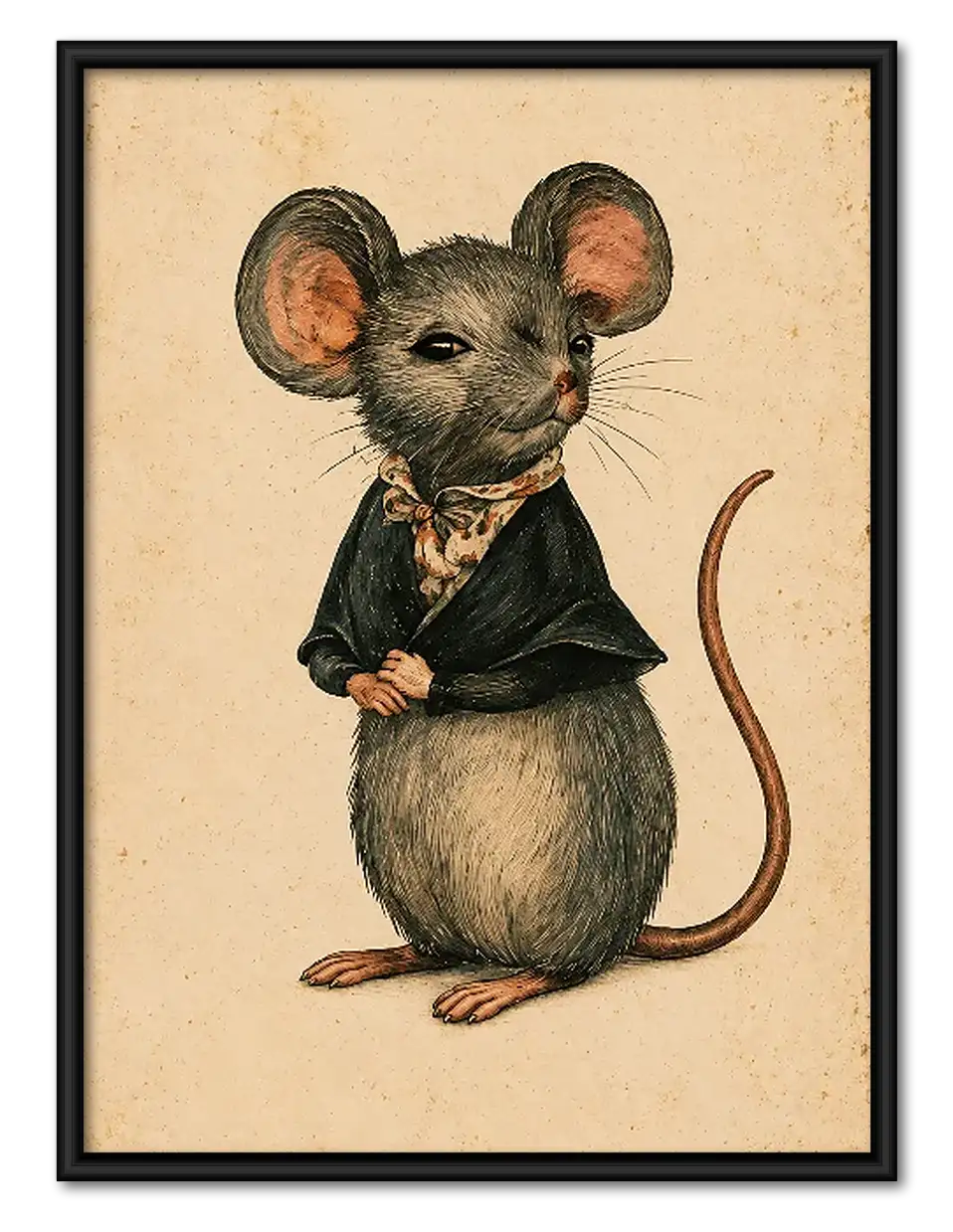 Dapper Mouse in Black Suit Wall Art 1