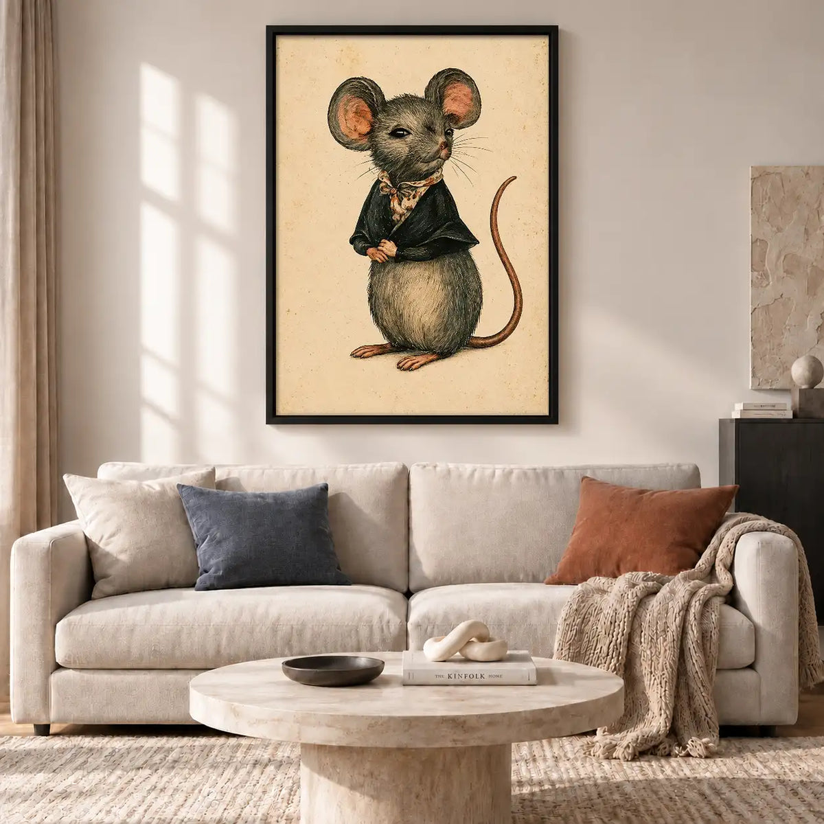 Dapper Mouse in Black Suit Wall Art 2