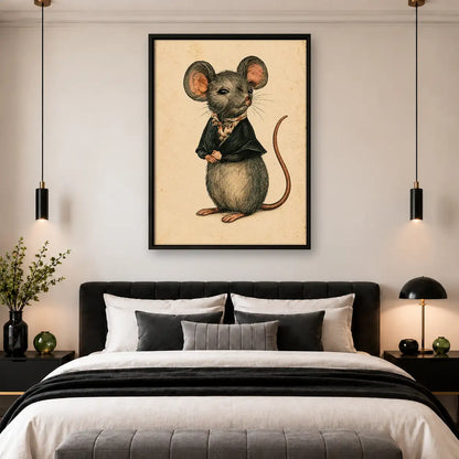 Dapper Mouse in Black Suit Wall Art 4