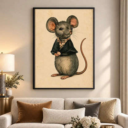 Dapper Mouse in Black Suit Wall Art 5