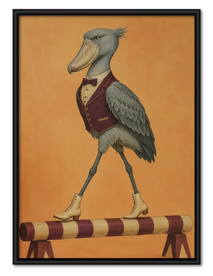 Dapper Pelican in Burgundy Vest Wall Art