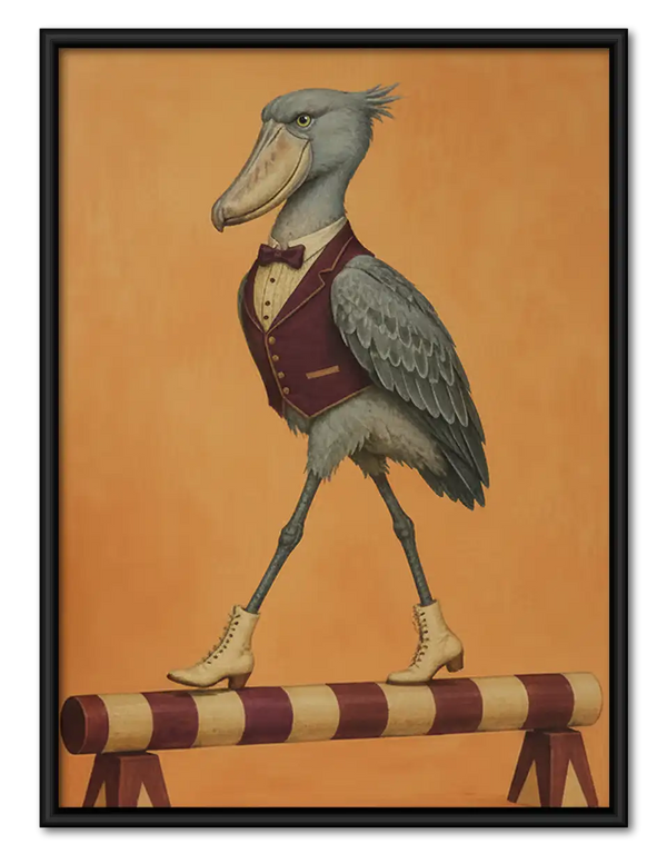 Dapper Pelican in Burgundy Vest Wall Art