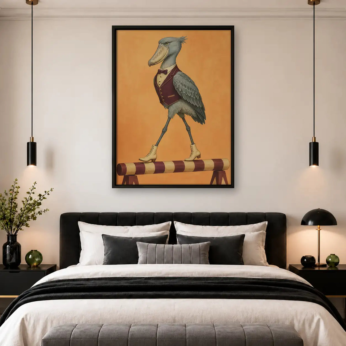 Dapper Pelican in Burgundy Vest Wall Art 4