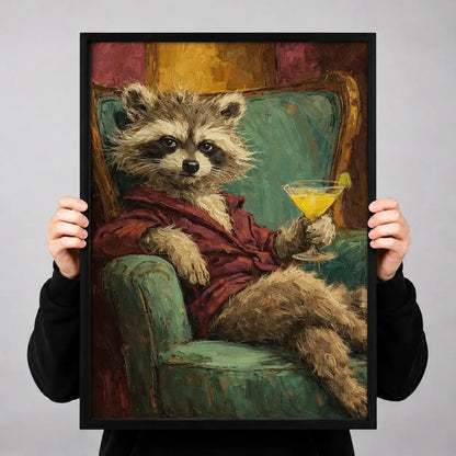 Dapper Raccoon with Martini Wall Art 3
