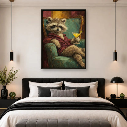 Dapper Raccoon with Martini Wall Art 4