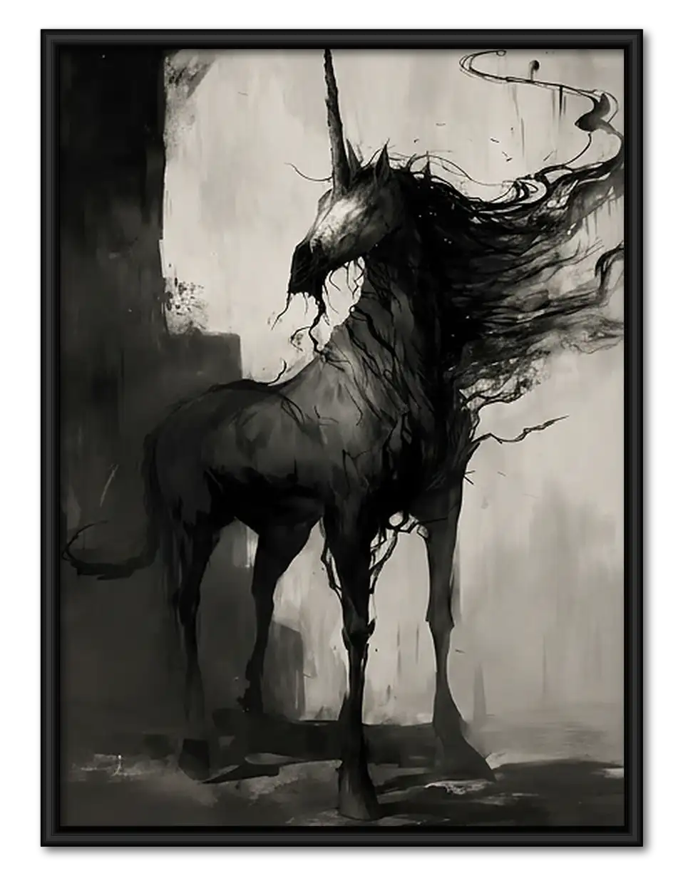 Dark Wild Horse Portrait Wall Art 1