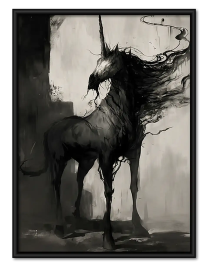 Dark Wild Horse Portrait Wall Art 1