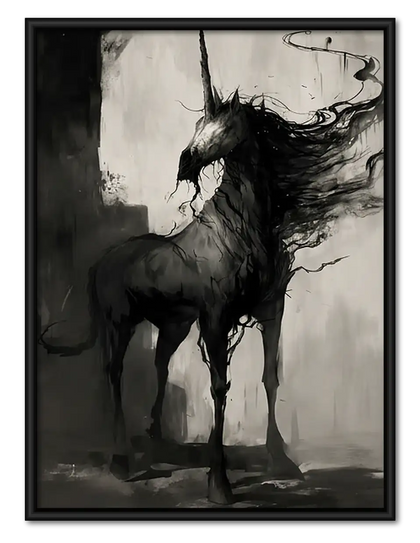 Dark Wild Horse Portrait Wall Art