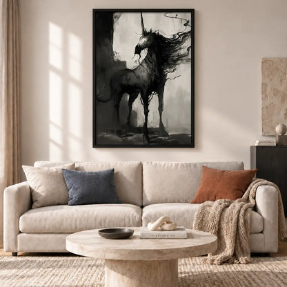 Dark Wild Horse Portrait Wall Art 2