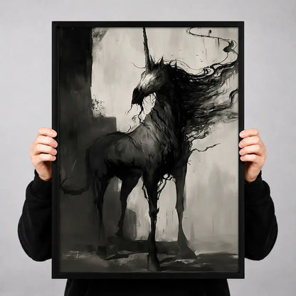 Dark Wild Horse Portrait Wall Art 3
