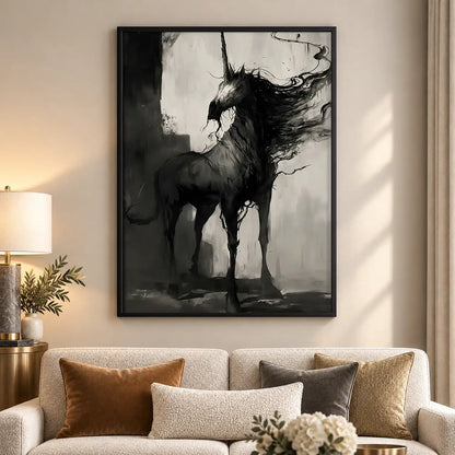 Dark Wild Horse Portrait Wall Art 5