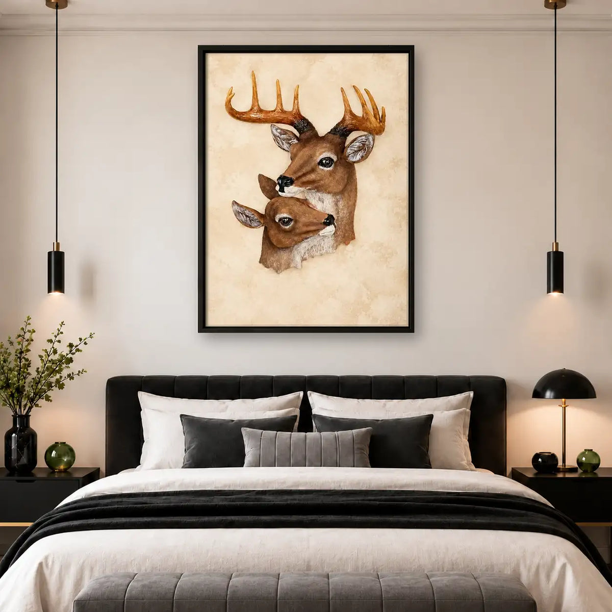 Deer and Fawn Portrait Wall Art 4