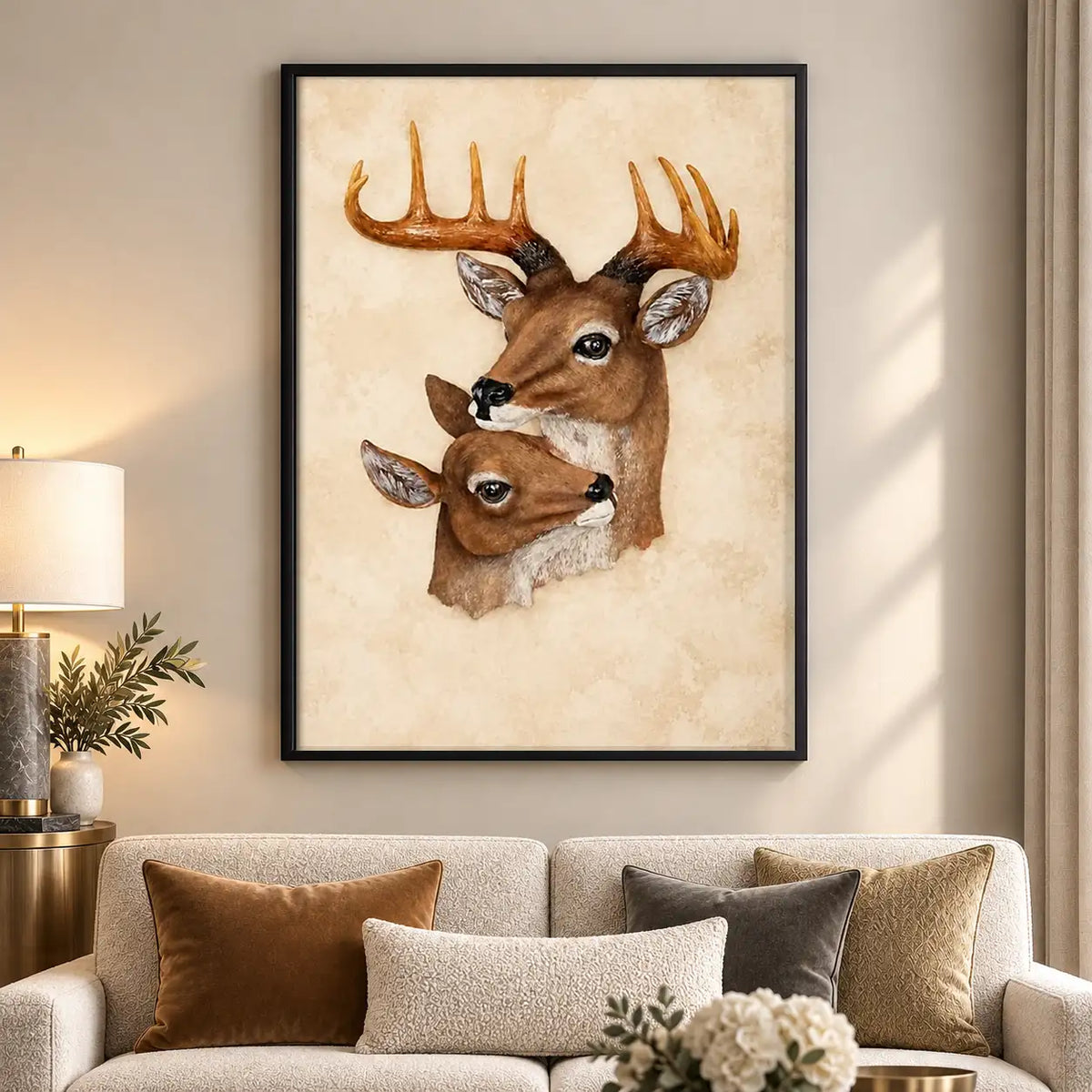 Deer and Fawn Portrait Wall Art 5