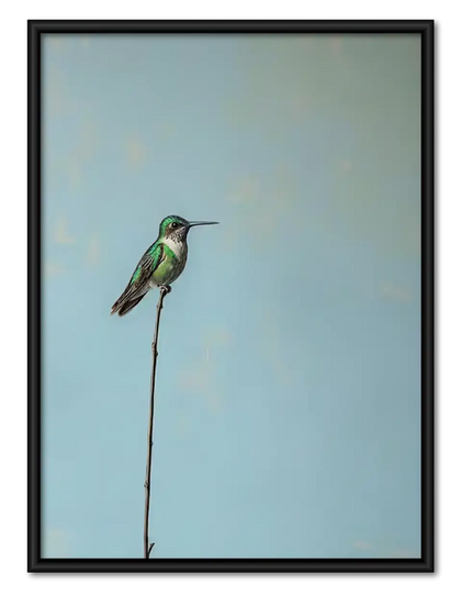 Delicate Hummingbird on Thin Stem Wall Art