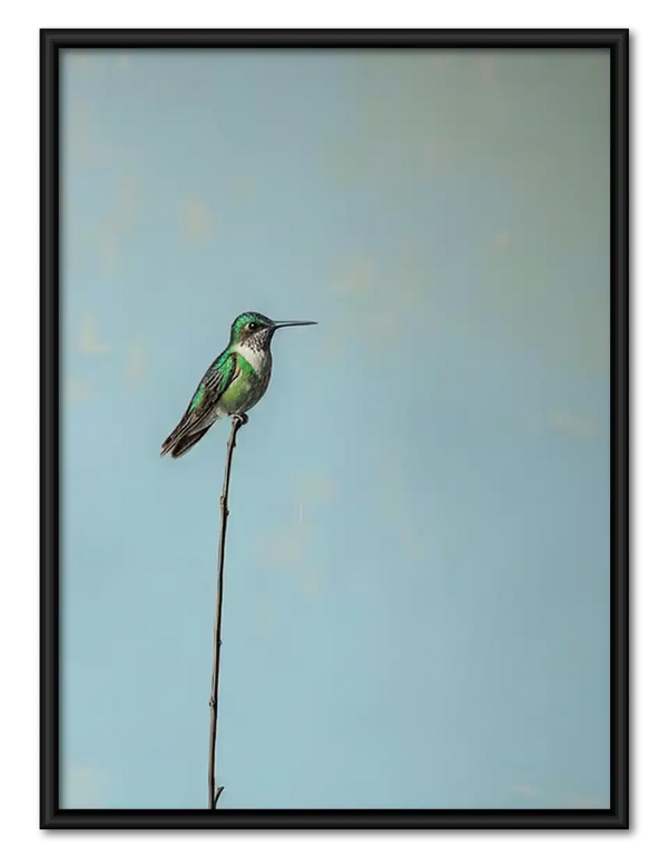 Delicate Hummingbird on Thin Stem Wall Art
