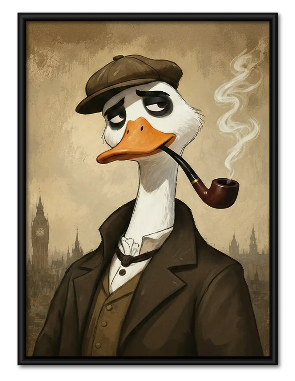 Detective Goose Smoking Pipe Wall Art 1