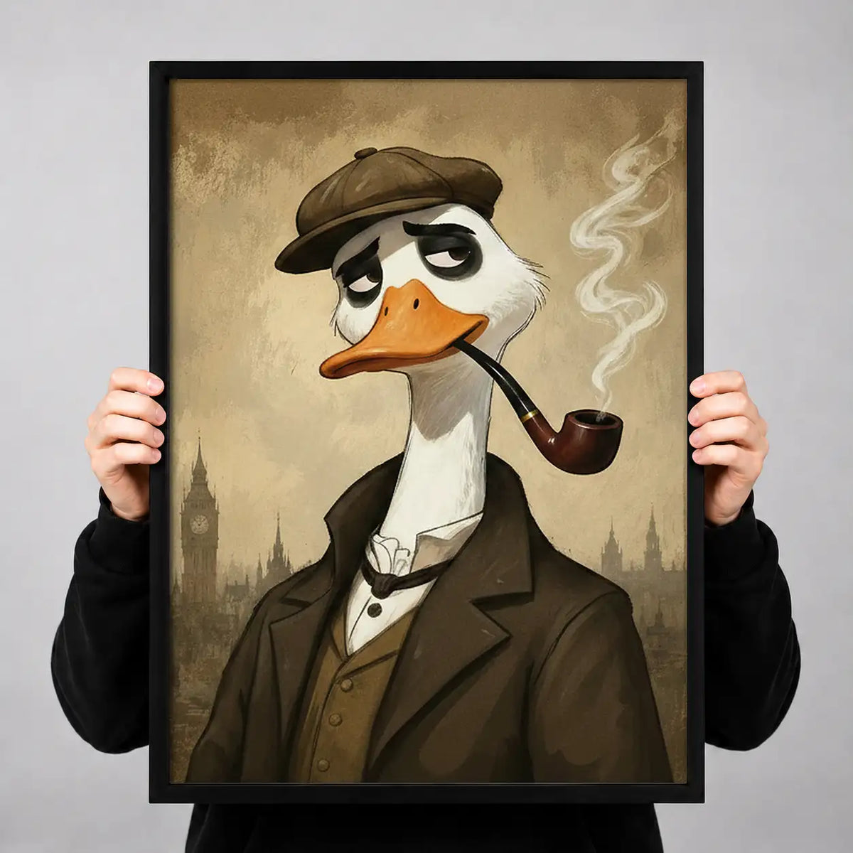 Detective Goose Smoking Pipe Wall Art 3