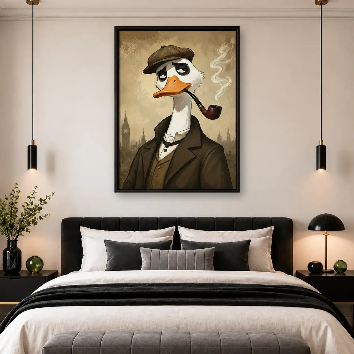 Detective Goose Smoking Pipe Wall Art 4