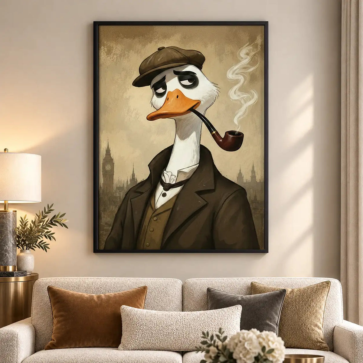 Detective Goose Smoking Pipe Wall Art 5
