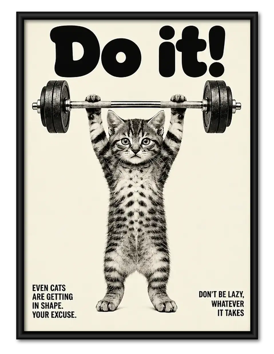 Do It Weightlifting Cat Wall Art 1