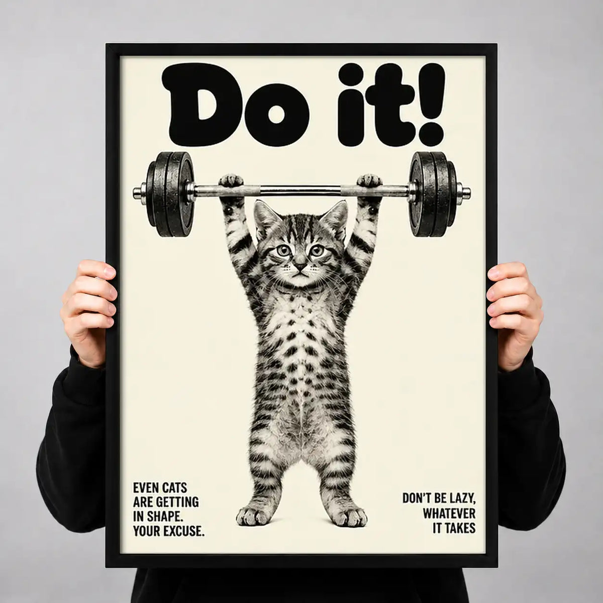 Do It Weightlifting Cat Wall Art 3