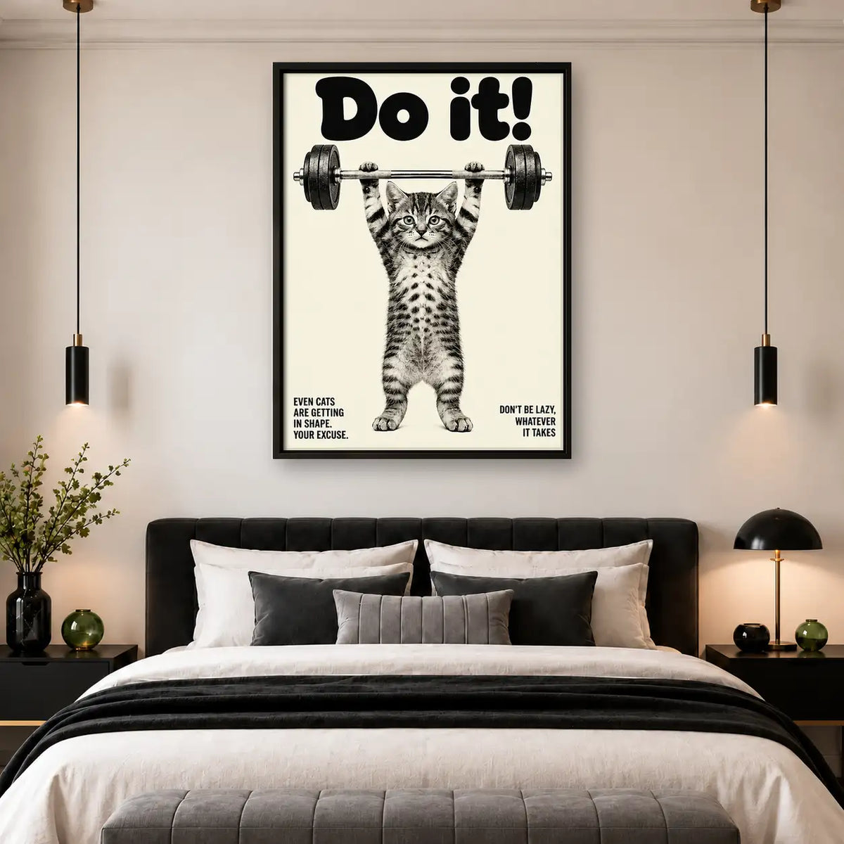 Do It Weightlifting Cat Wall Art 4