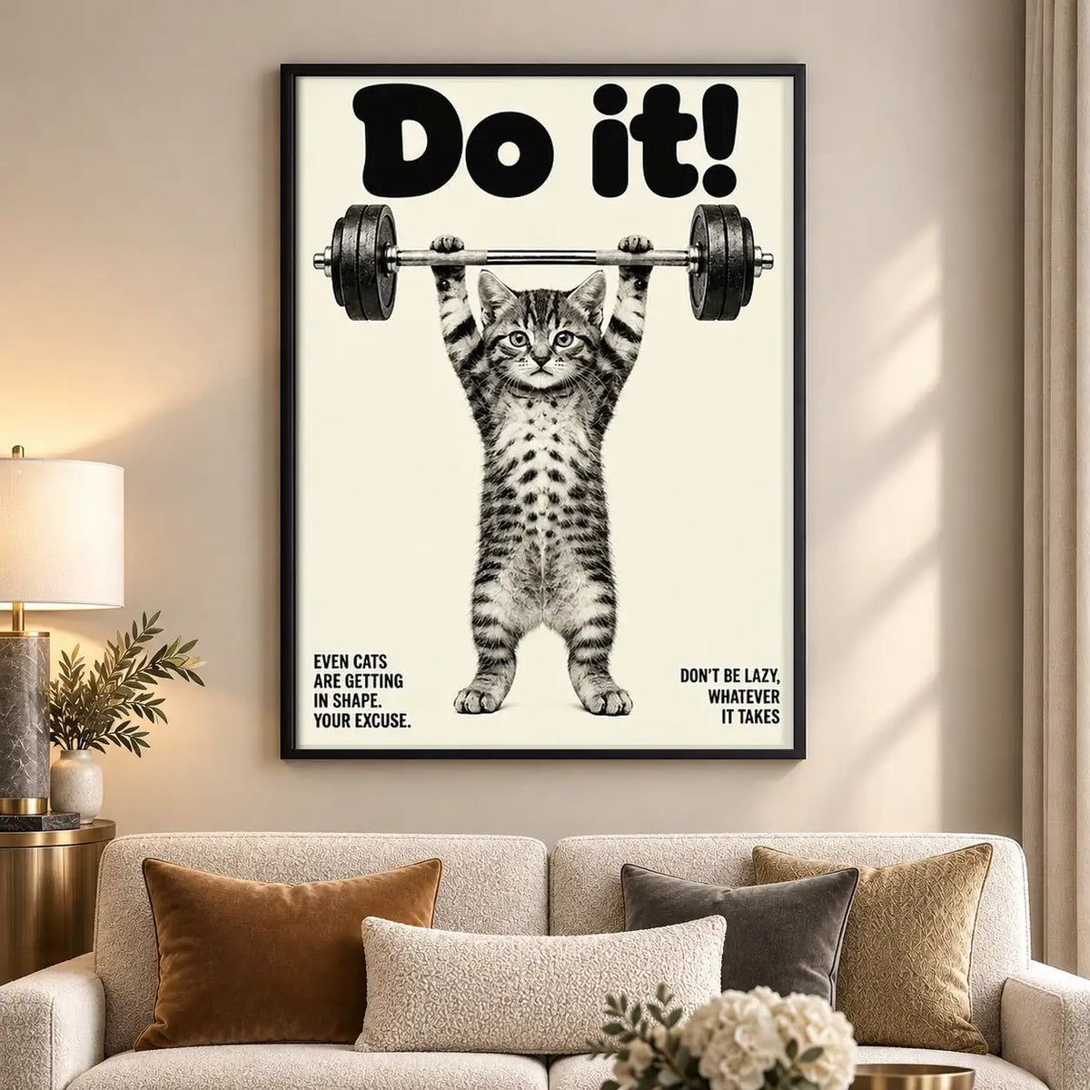 Do It Weightlifting Cat Wall Art 5