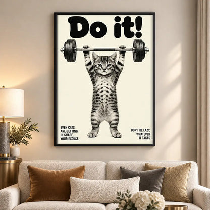 Do It Weightlifting Cat Wall Art 5