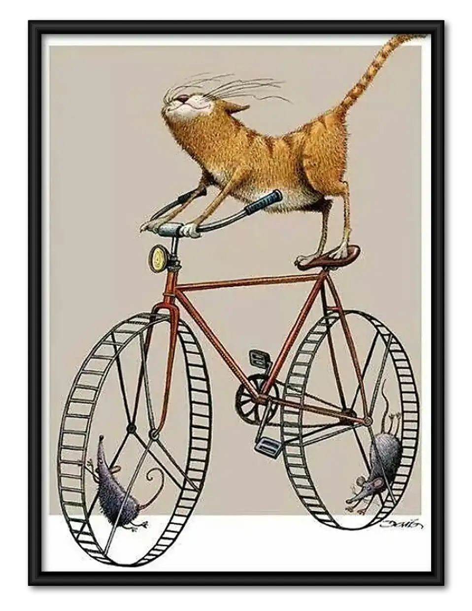 Dog Balancing on Vintage Bicycle Wall Art 1