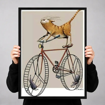 Dog Balancing on Vintage Bicycle Wall Art 3