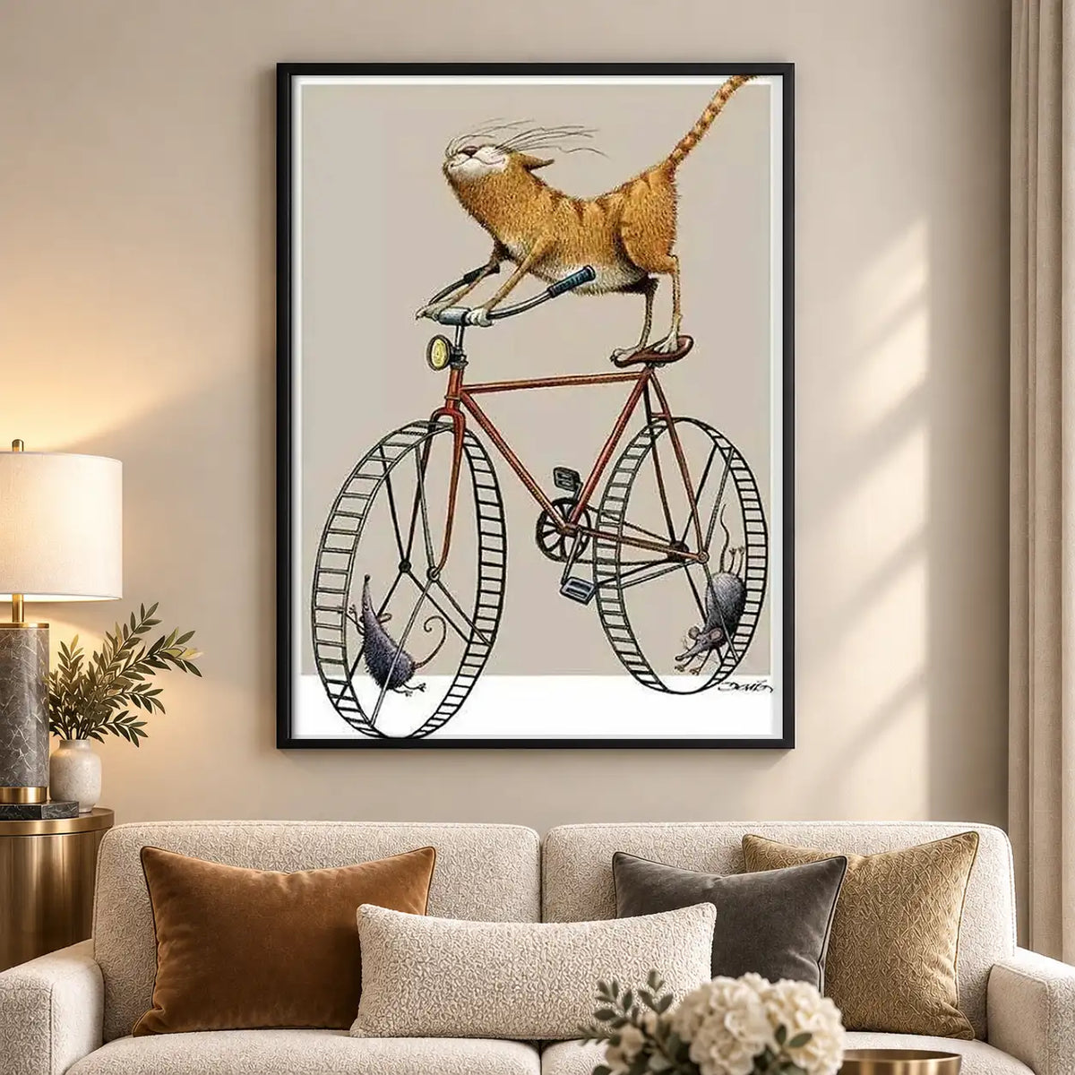 Dog Balancing on Vintage Bicycle Wall Art 5