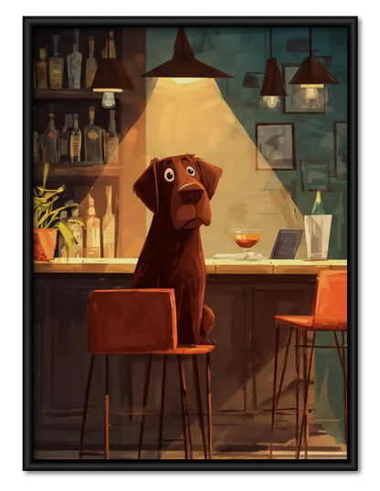 Dog Bartender at Cocktail Bar Wall Art 1