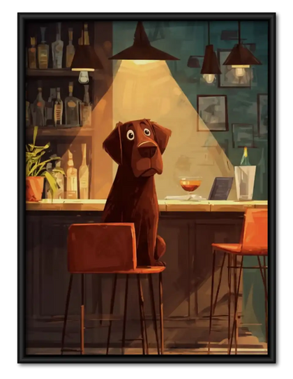 Dog Bartender at Cocktail Bar Wall Art