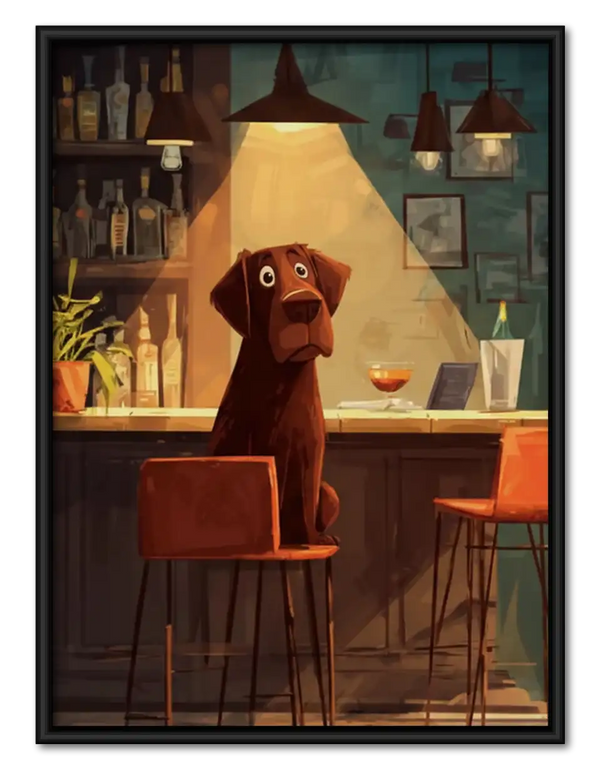 Dog Bartender at Cocktail Bar Wall Art