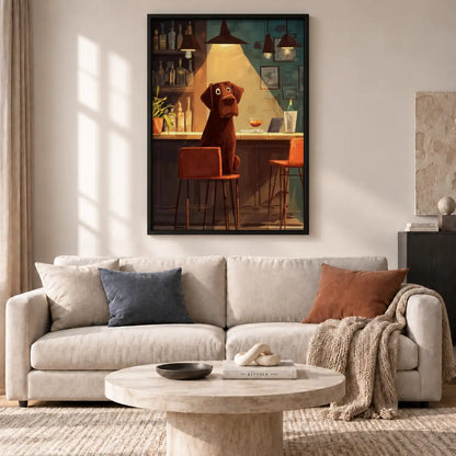 Dog Bartender at Cocktail Bar Wall Art 2