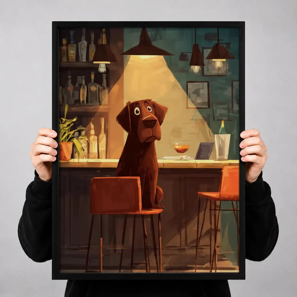 Dog Bartender at Cocktail Bar Wall Art 3