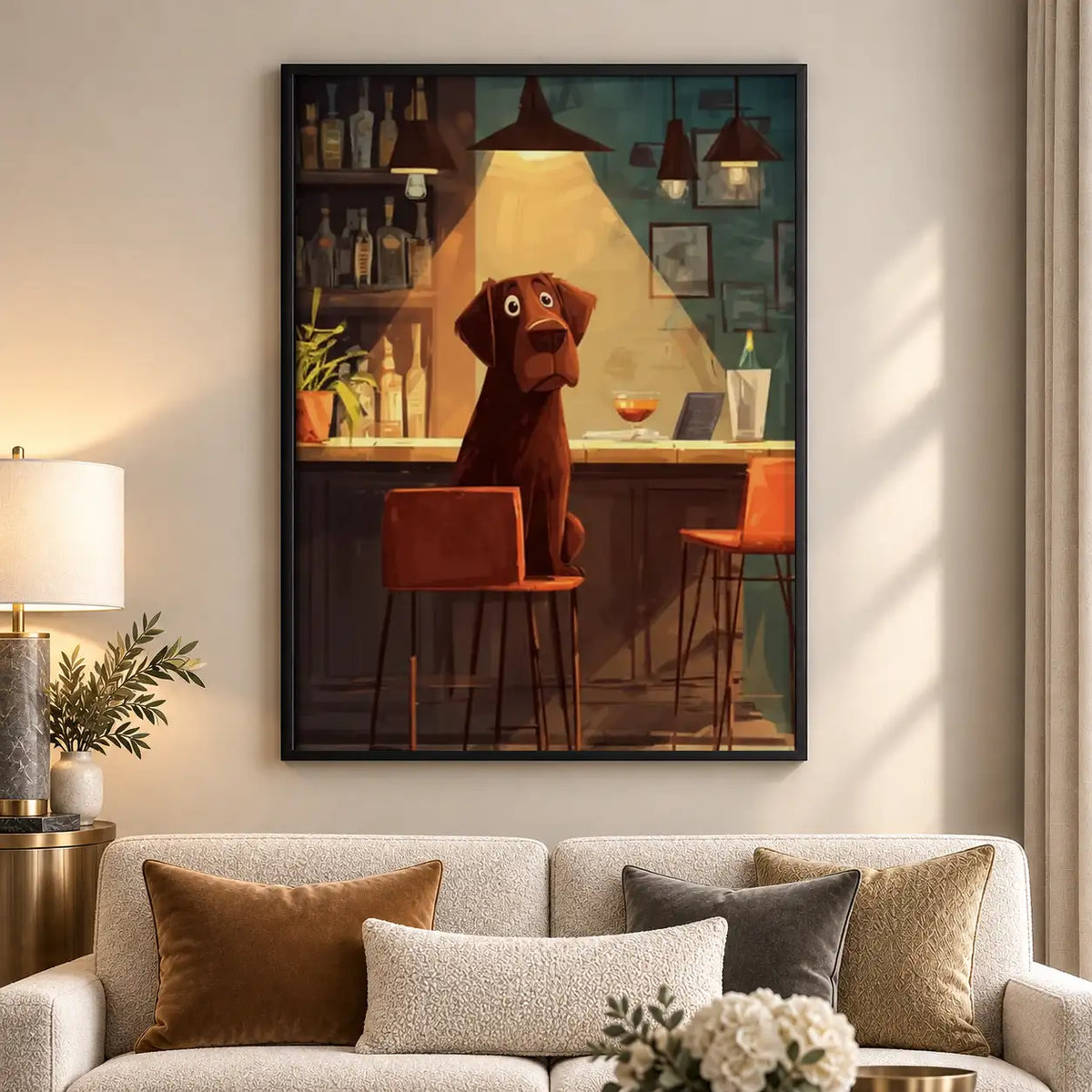 Dog Bartender at Cocktail Bar Wall Art 5