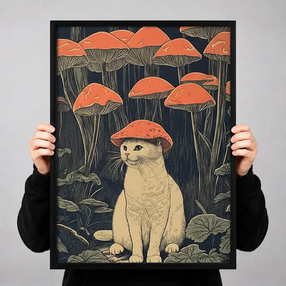 Dog beneath Orange Umbrellas Wall Art 3